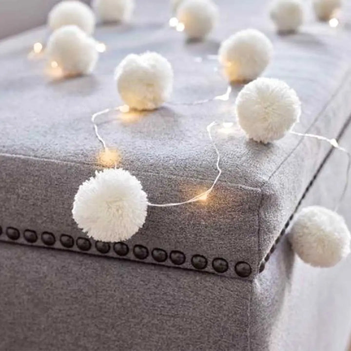 Party Illuminations White Pom Pom LED Lights 3