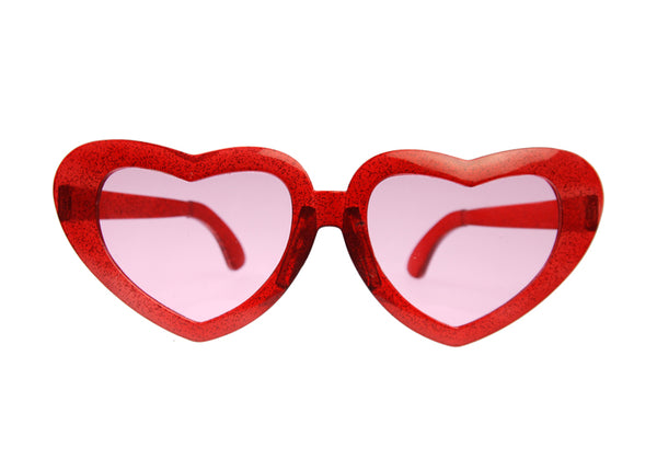 Glasses hearts, Red