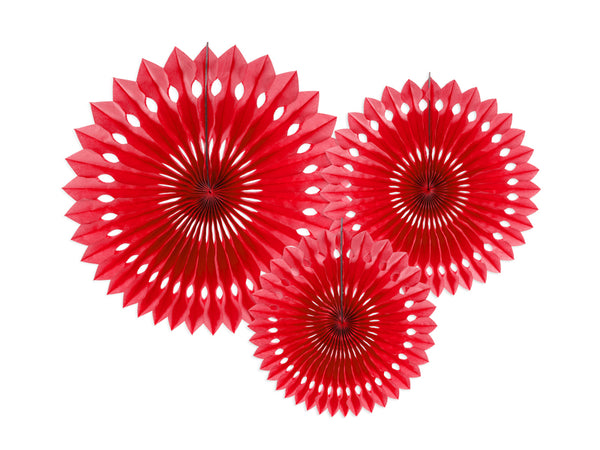 Tissue fan, Valentines red, 20-30cm