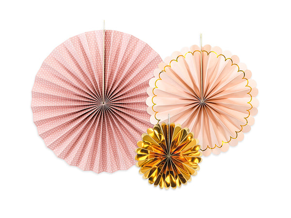 Decorative Rosettes, Pink Gold mix